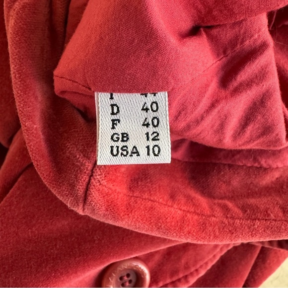 Moschino Red Velvet Classic 2 Button Blazer Notched Lapel Womens Size 10 - Picture 15 of 15